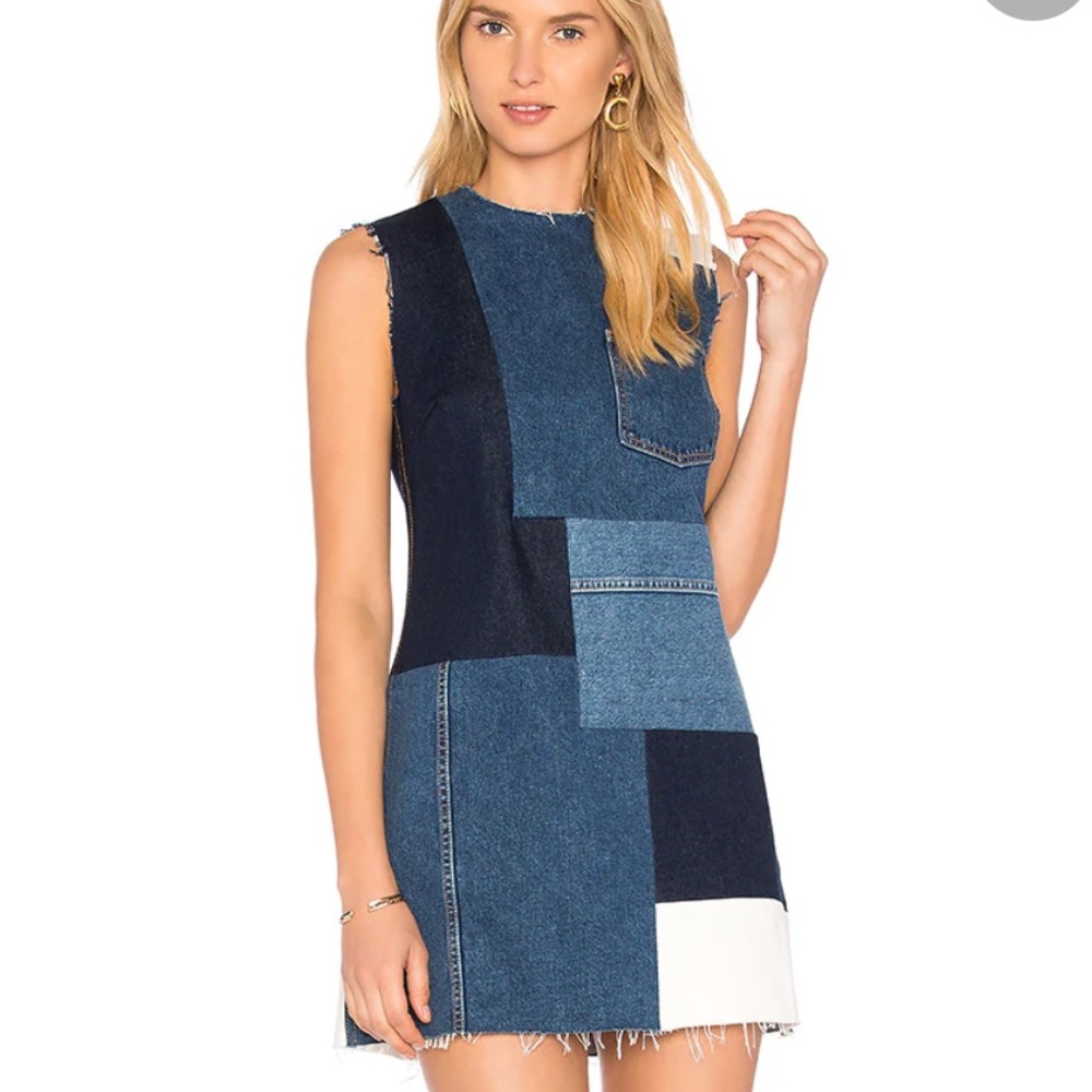 Grlrfnd Heidi Denim Patchwork Dress